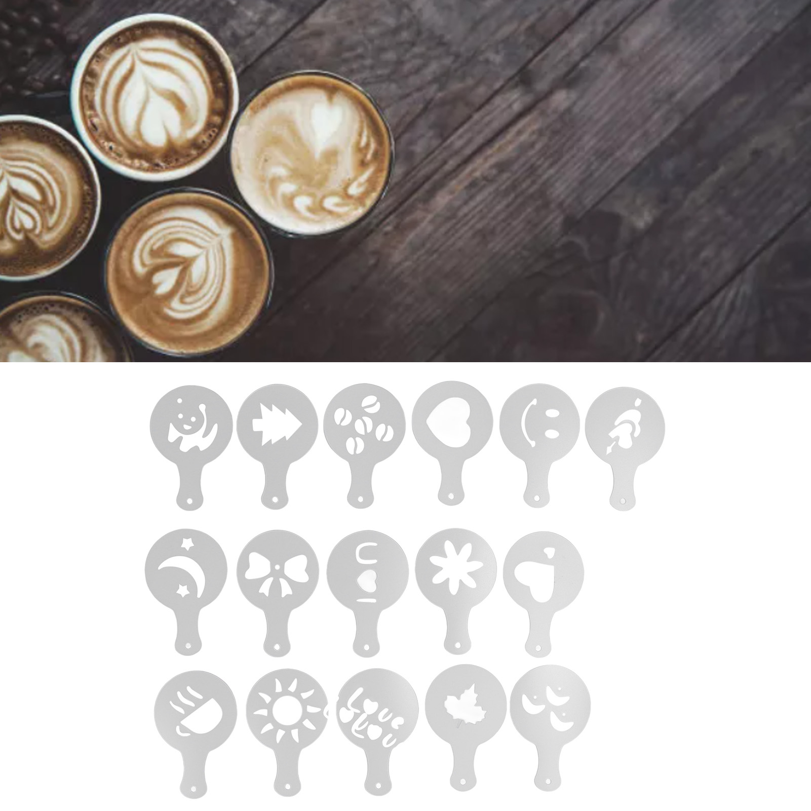 Latte-art-cappuccino-form (16 Stück), Ideal Für Cafés Und Restaurants.