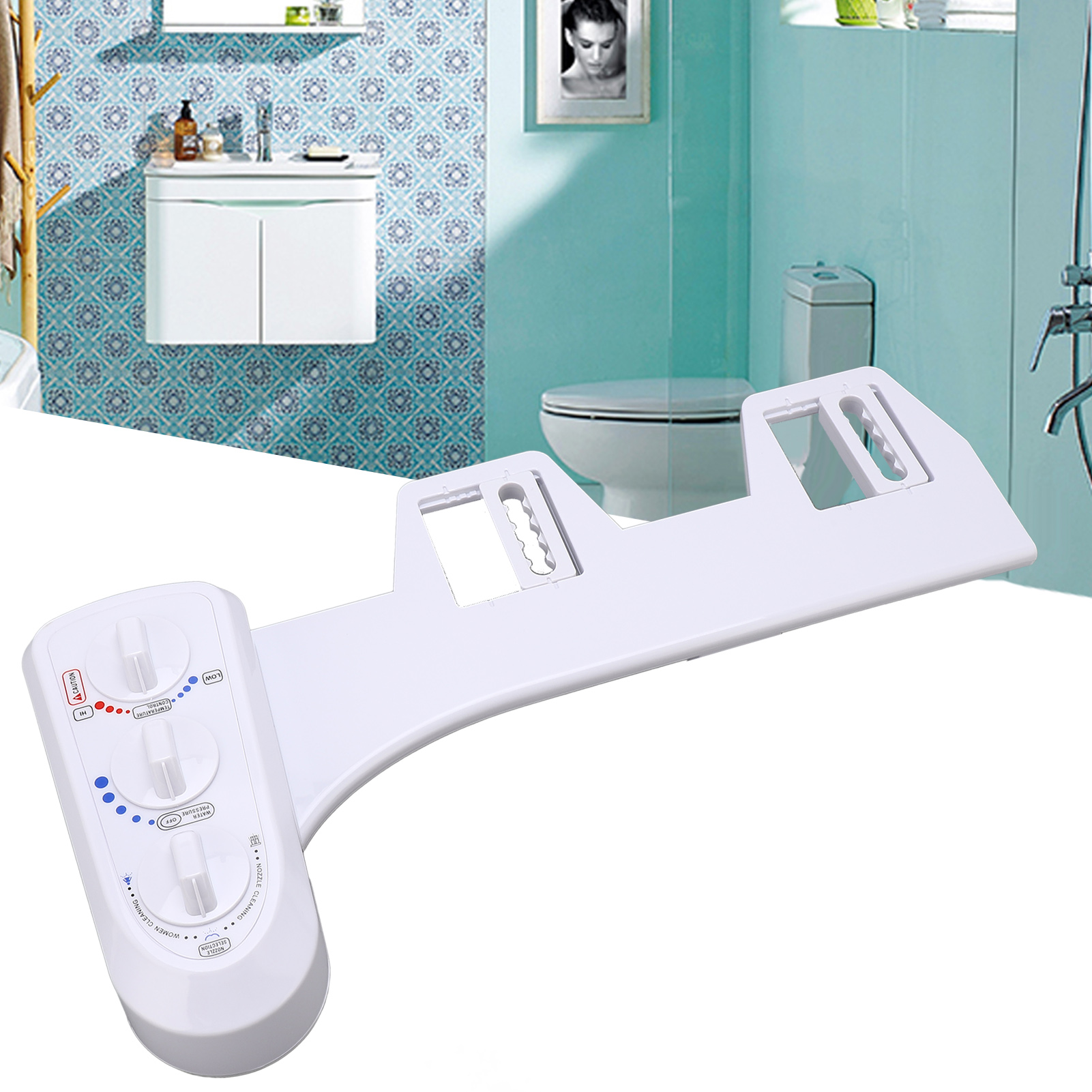 Selbstreinigender Bidet-wc-sitz Mit Zwei Düsen Und Warm-/kaltwasserfunktion, Nicht Elektrisch