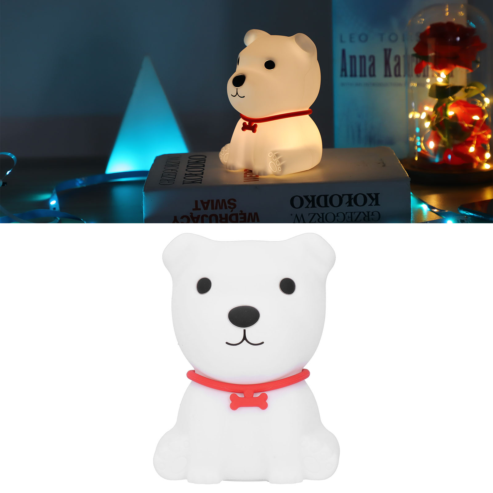 Kleine, Niedliche Silikon-nachtlampe In Hundeform, 1,5 W Usb-bettlampe Zur Dekoration Des Schlafzimmers
