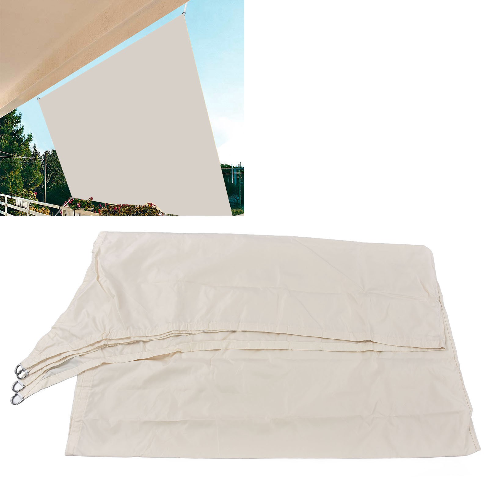 Uv-beständiges Sonnensegel Für Gartenpools, Wasserdichtes Sonnensegel Für Den Außenbereich, Quadratisches Polyester-sonnennetz, 3 X 3 Meter