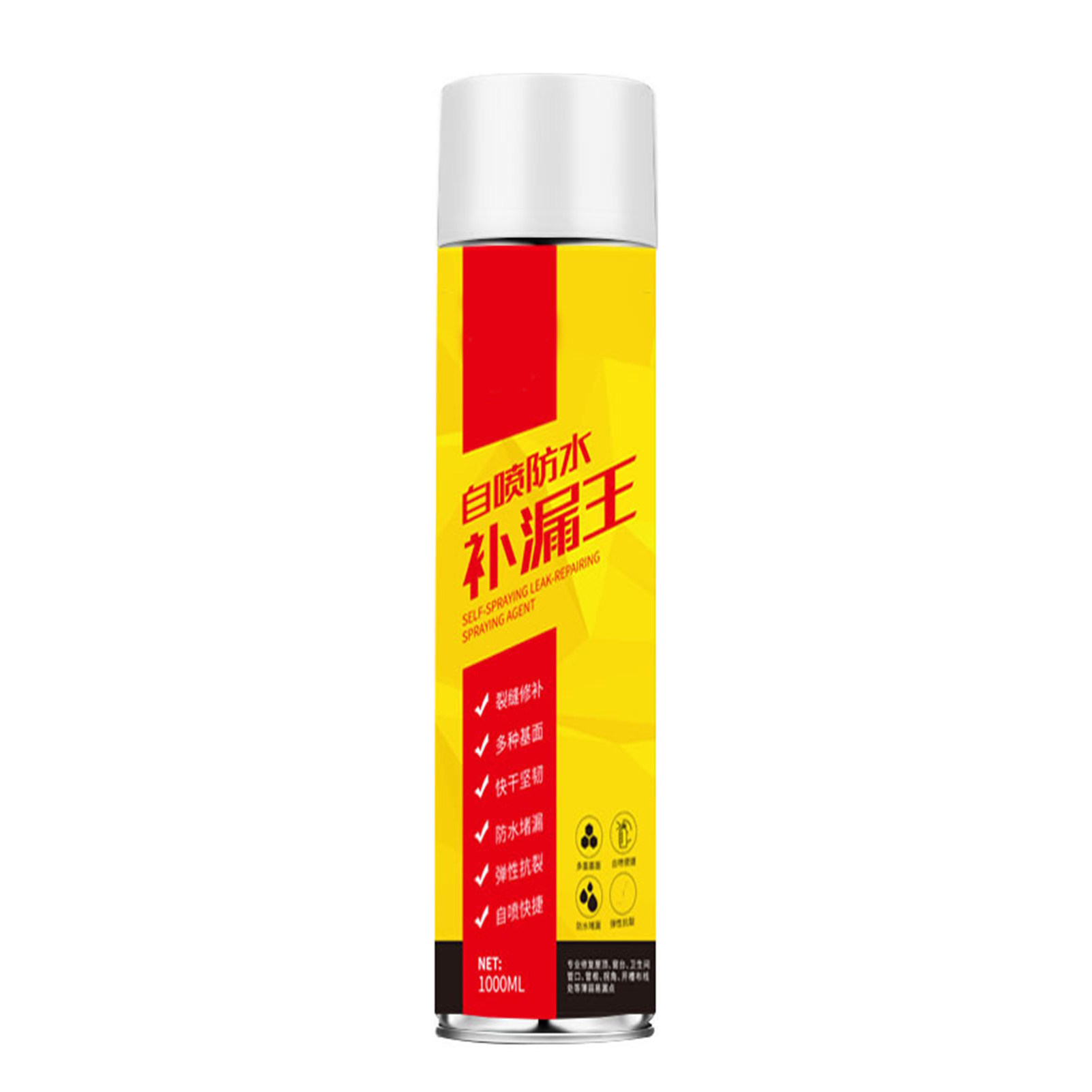 1000 Ml Dachabdichtungs- Und Reparaturspray, Polyurethan Für Außenwände Und Dächer, Antileckmittel Für Asphalt, Weiß.