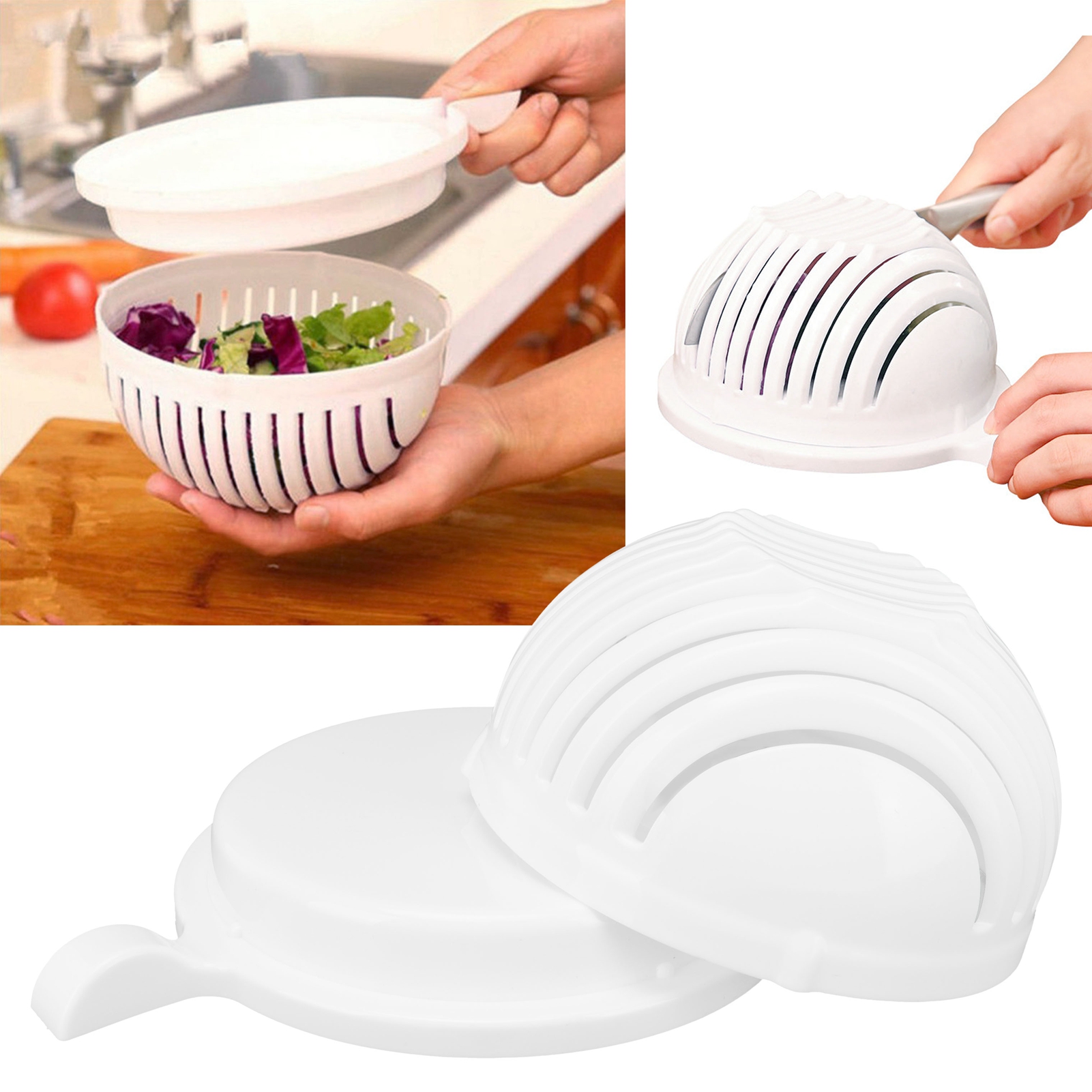 Salatschüssel Mit Trennfach Für Obst Und Gemüse, Küchenutensil Für Zuhause