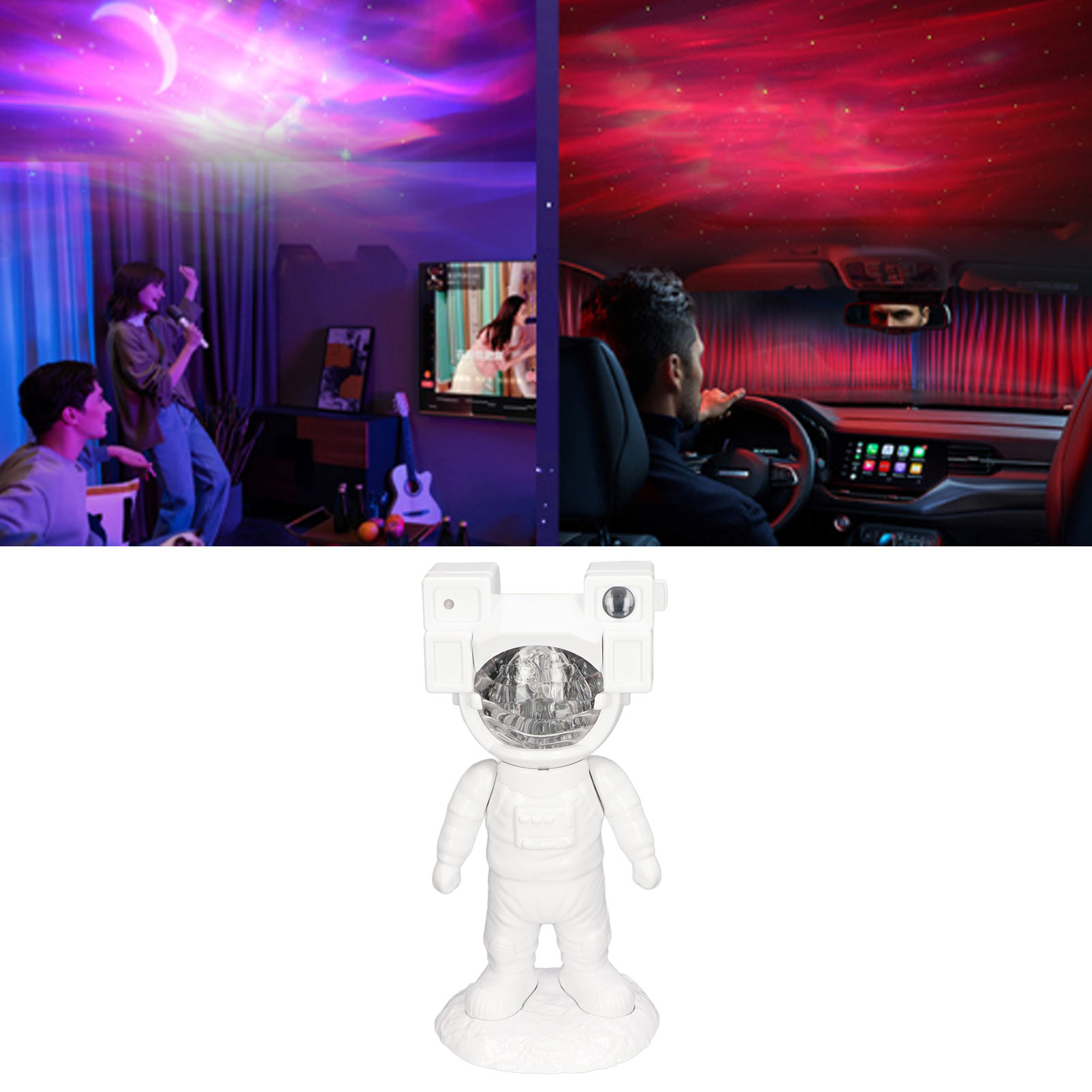 Sternenhimmel- Und Nordlichtprojektor Mit Sonnenuntergangseffekt Auf Astronautenfigur, Drehbarer Kopf, Usb-projektor, Nachtlicht