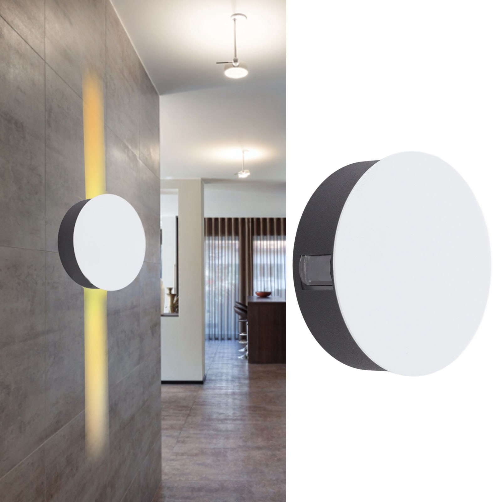 Kreative Und Personalisierte Led-wandleuchte Aus Aluminium, Runde Strahlwandleuchte, Für Nachttisch, Wohnzimmer, Flur, Ktv, Restaurant, Gangbeleuchtung, Weißes Gehäuse.