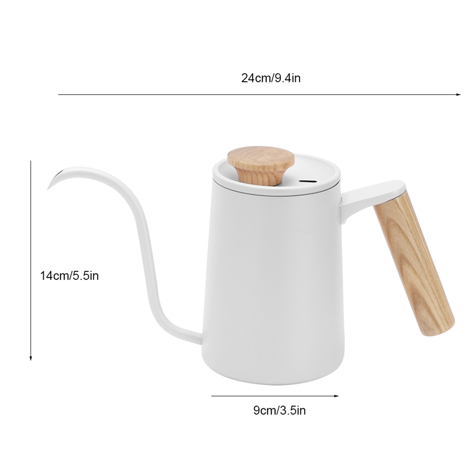 Kaffeemaschine Für Den Hausgebrauch Aus Edelstahl (304) Mit 650 Ml Fassungsvermögen, Langem Ausguss, Kaffeezubehör, Weiß