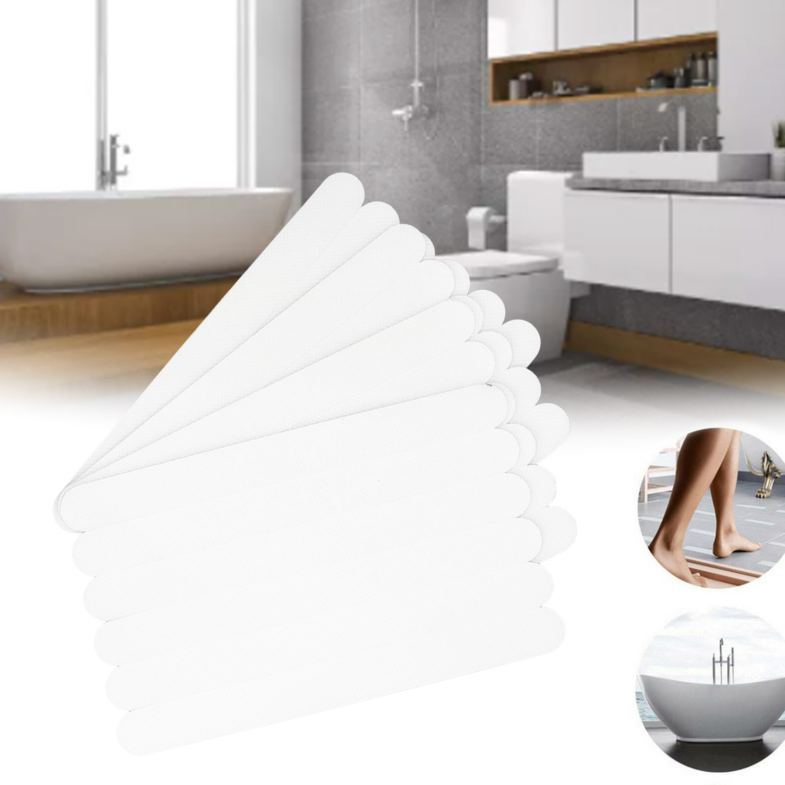 Set Mit 24 Anti-rutsch-aufklebern Für Badewanne Und Dusche, Rutschfester Sicherheitsbodenbelag
