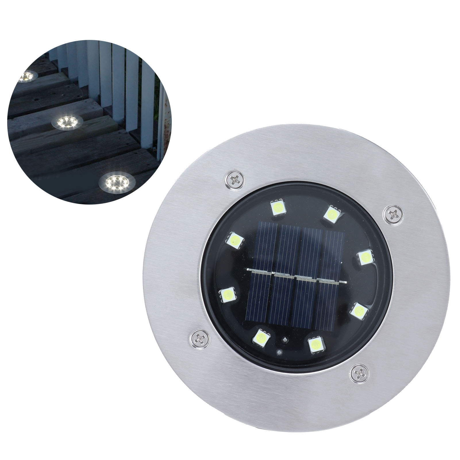 Wasserdichte Led-solar-erdeinbauleuchte, Weißes Licht, Für Die Außenbeleuchtung