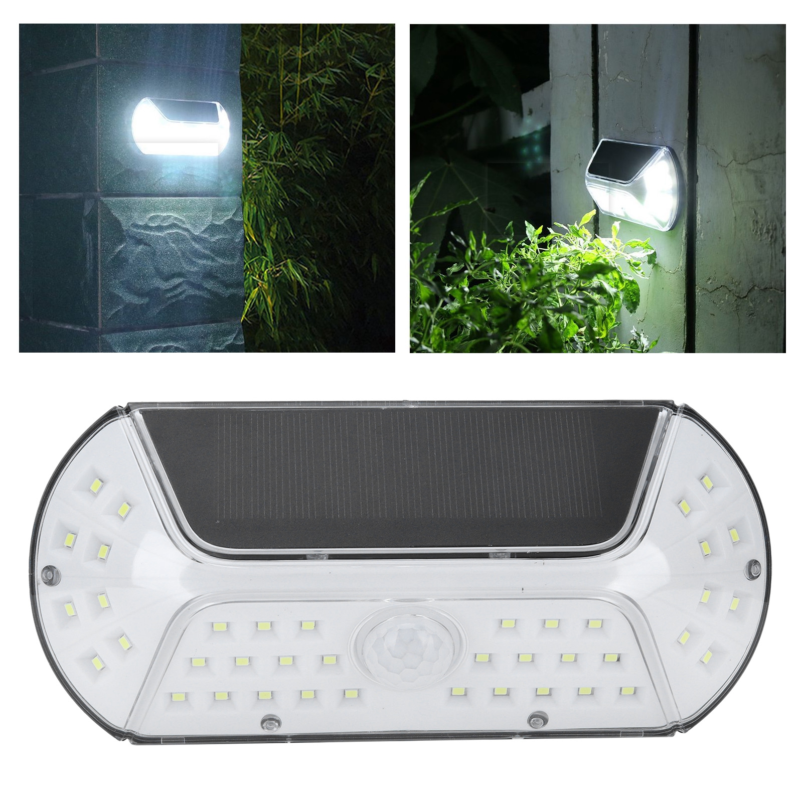 Solar-led-leuchte Mit Anwesenheitserkennung, Wasserdicht, Zur Wandmontage Für Den Außenbereich, Reinweiß