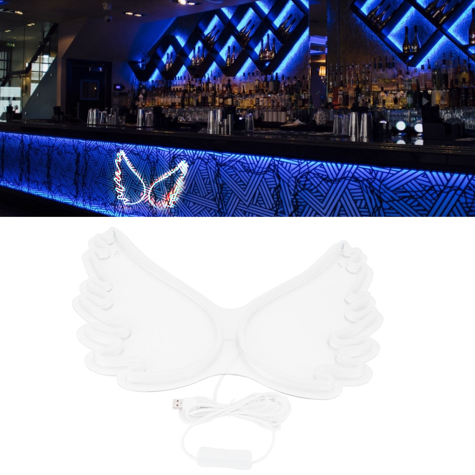 Innovative, Engelsflügelförmige Nachtleuchte Mit Usb-neonbeleuchtung, Ideal Für Bars, Geschäfte, Clubs, Kneipen Und Partys. Perfekte Dekoration Für Bars, Geschäfte, Clubs Und Kneipen.
