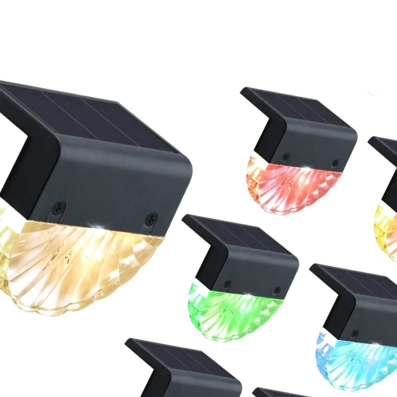 Solarbetriebene Led Rgb Treppenleuchte Mit Sieben Warmweißen Farben, Dekorative Wandleuchte Für Garten, Hof, Treppe, Zaun Oder Wand (2er-set)