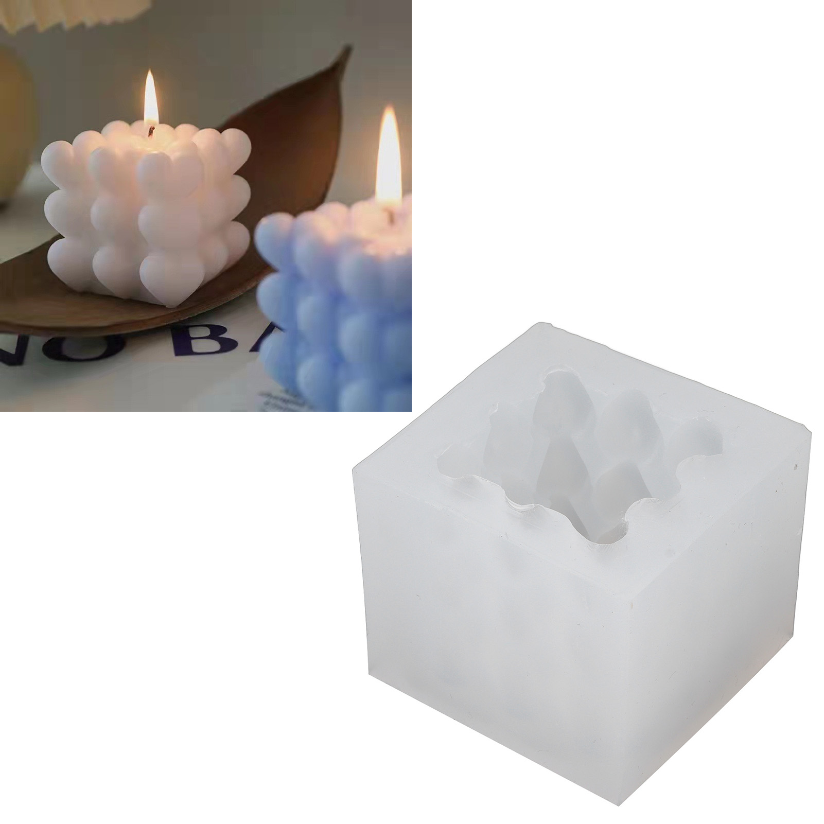 Geometrische, Herzförmige 3d-silikonform, Inspiriert Von Einem Zauberwürfel, Zum Dekorieren Von Kerzen, Kuchen Und Autos, Aus Kunstharz Und Gips. Mittlere Größe.