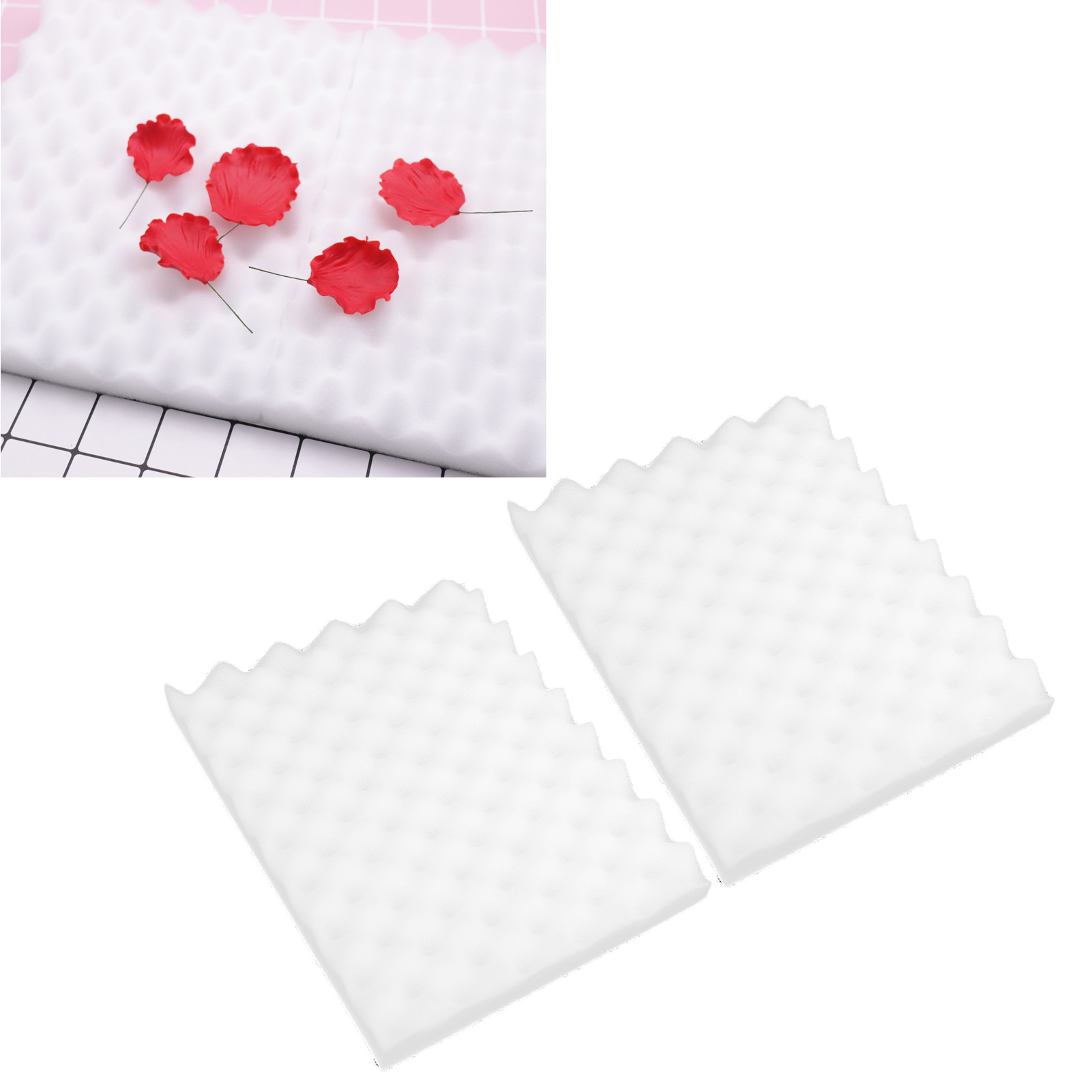Set Aus 2 Fondant-modelliermatten Mit Wellenmuster Zum Trocknen Und Formen Von Fondantblumen (weiß).