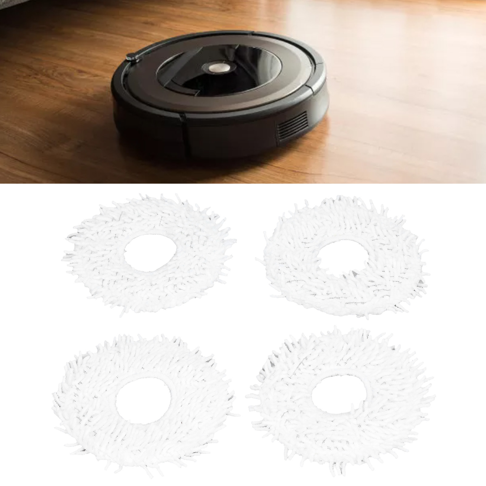 Vier Reinigungstücher Für Den Ecovacs N9+ Saugroboter, Zusammen Verkauft