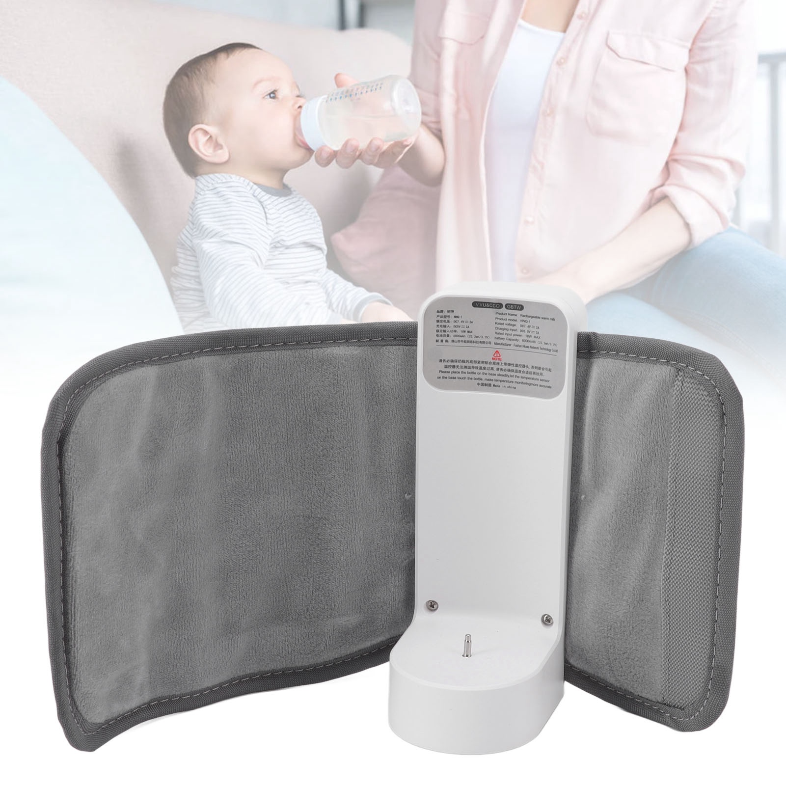 Tragbarer Flaschenwärmer Mit Konstanter Temperatur, Digitalanzeige, Intelligenter Flaschenwärmer, Kabelloser Flaschenwärmer, Usb-ladefunktion.