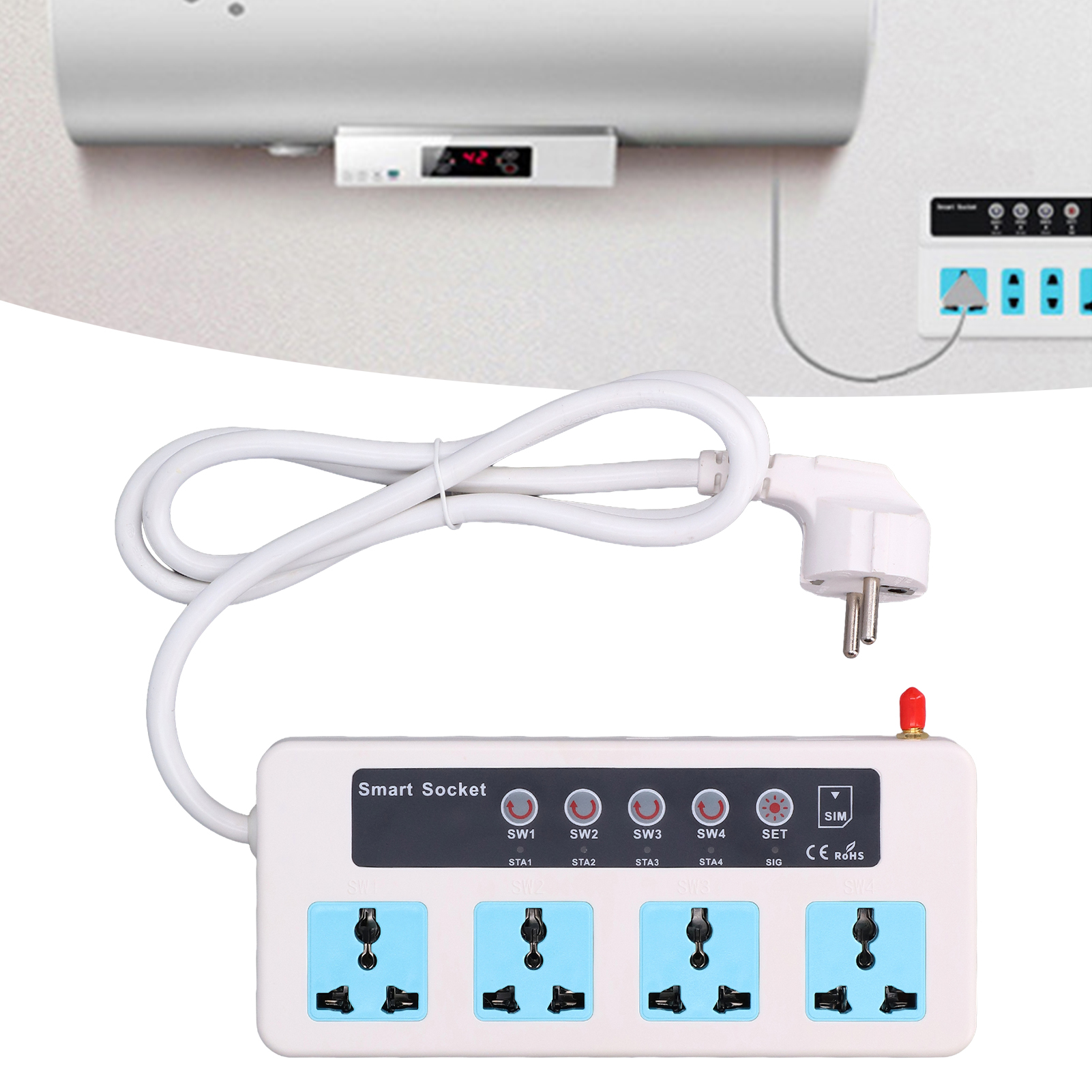 Energiesparende Haushaltssteckdose Gemäß Europäischen Normen, 90–245 V, Mit Fernbedienung Und Intelligentem Schalter Sc4-gsm.