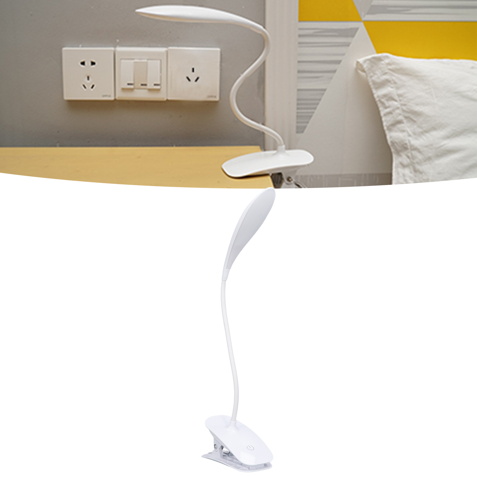 Led-schreibtischlampe Für Schüler, Faltbare Nachttischlampe Für Kinder, Kreative, Berührungsempfindliche, Wiederaufladbare Klemmlampe.