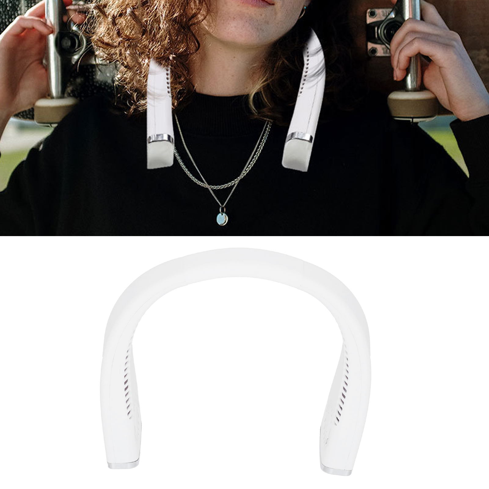 Kleiner, Tragbarer Nackenventilator Ohne Rotorblätter, Usb-aufladbar, Zur Kühlung Der Luft Zu Hause Und Im Freien. Ideal Für Sport.