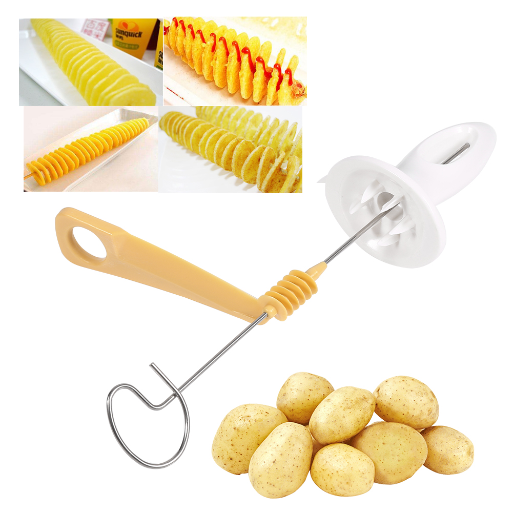 1 Praktischer Spiral-kartoffelschneider Aus Edelstahl, Werkzeug Zur Herstellung Von Pommes Frites.