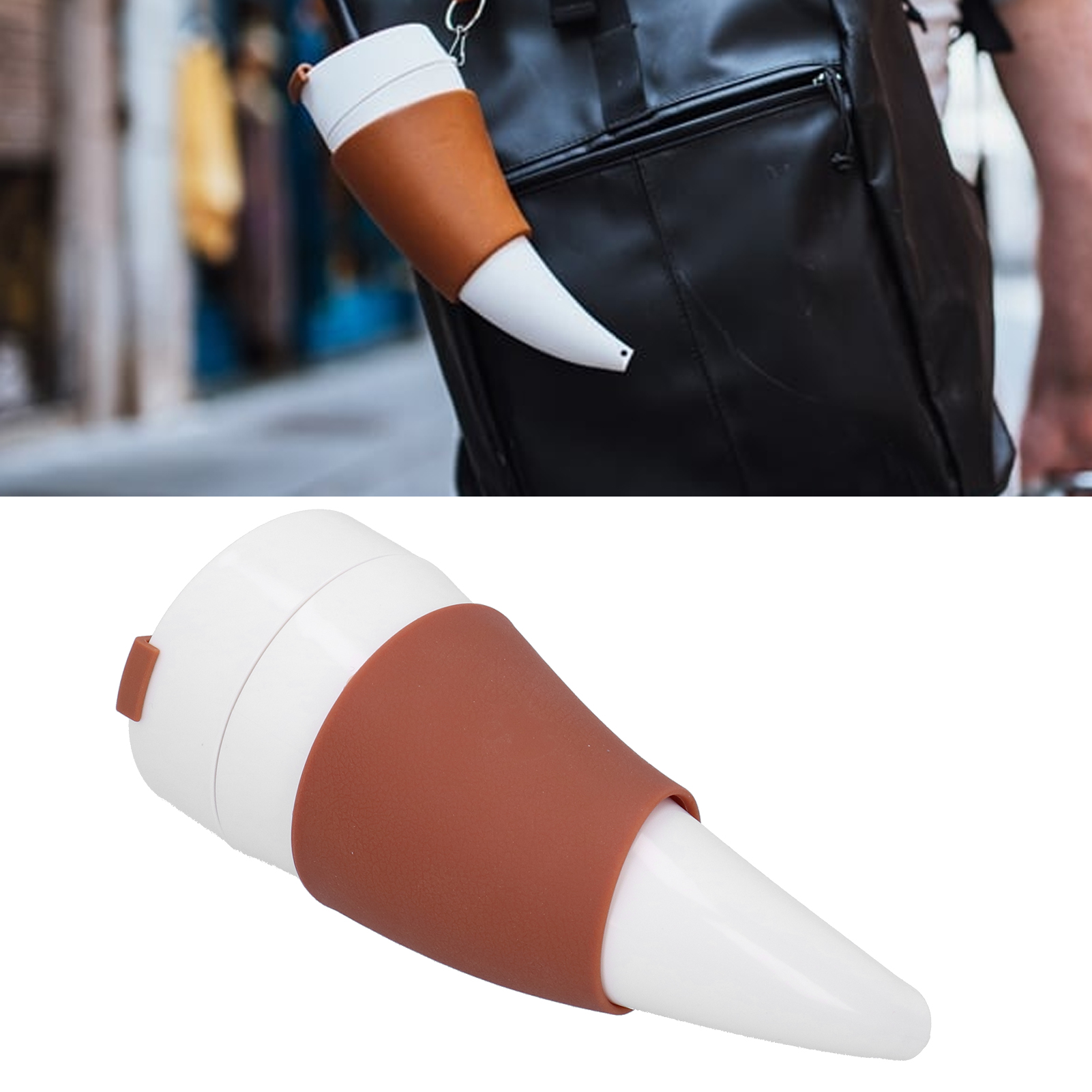 Isolierbecher In Form Eines Ziegenhorns (230 Ml) Mit Edelstahl-innenbeschichtung, Weiß, Ideal Für Zuhause Und Büro.