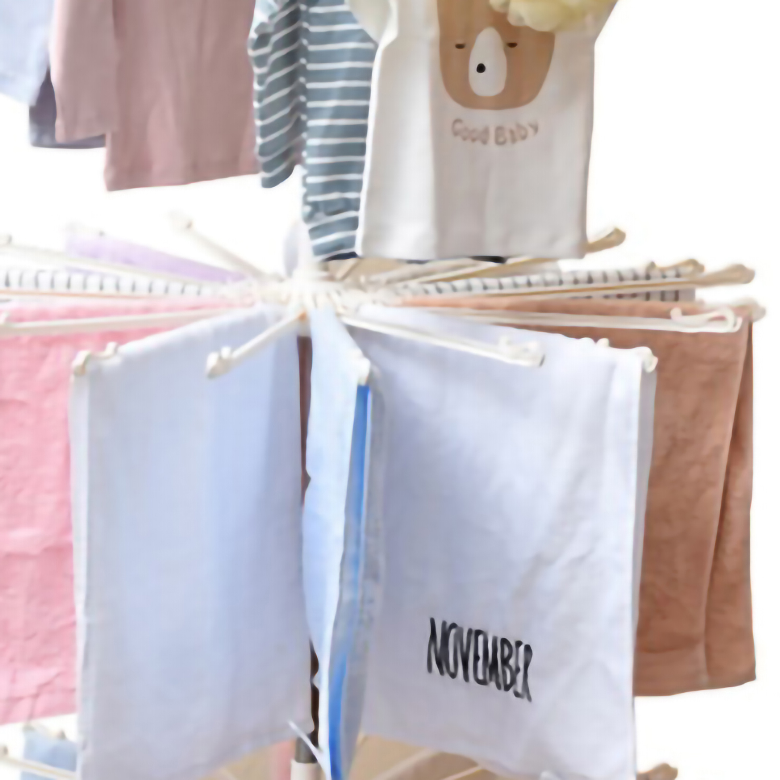 Reise-wäschetrockner 2022, Faltbar Und Drehbar, Für Babykleidung, Freistehender Handtuchhalter, Drei Ebenen, Weiß.