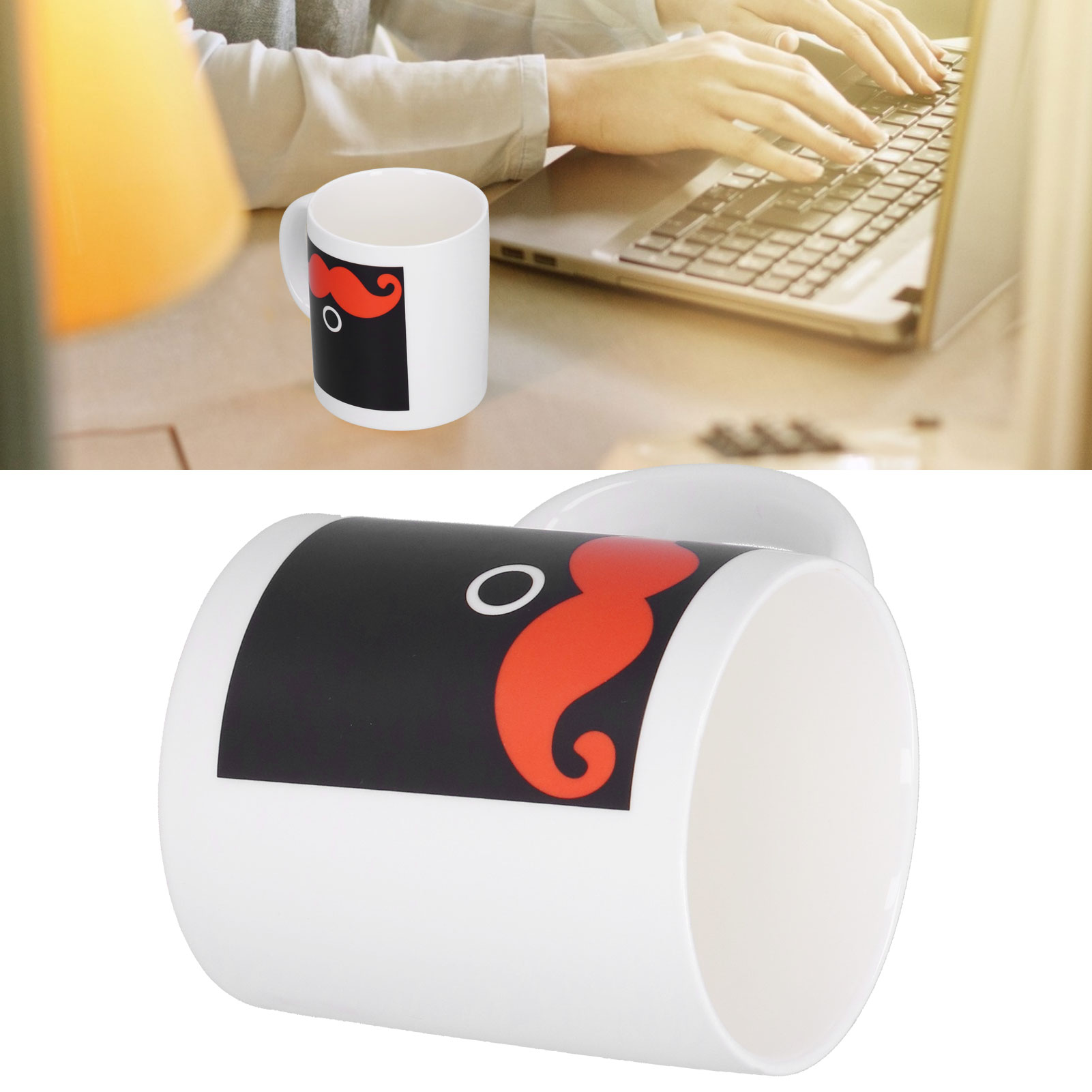 Innovativer, Wärmeinduzierter Becher Mit Bartmotiv Und Farbwechsel, Für Büro, Zuhause Oder Studentenwohnheim.