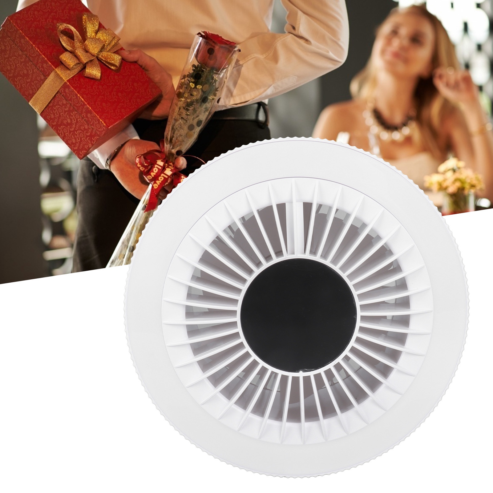 Tragbarer Deckenventilator Für Camping Mit Deckenleuchte, Nachtlicht, Elektrischem Ventilatorständer, Usb-wiederaufladbar, Weiß.