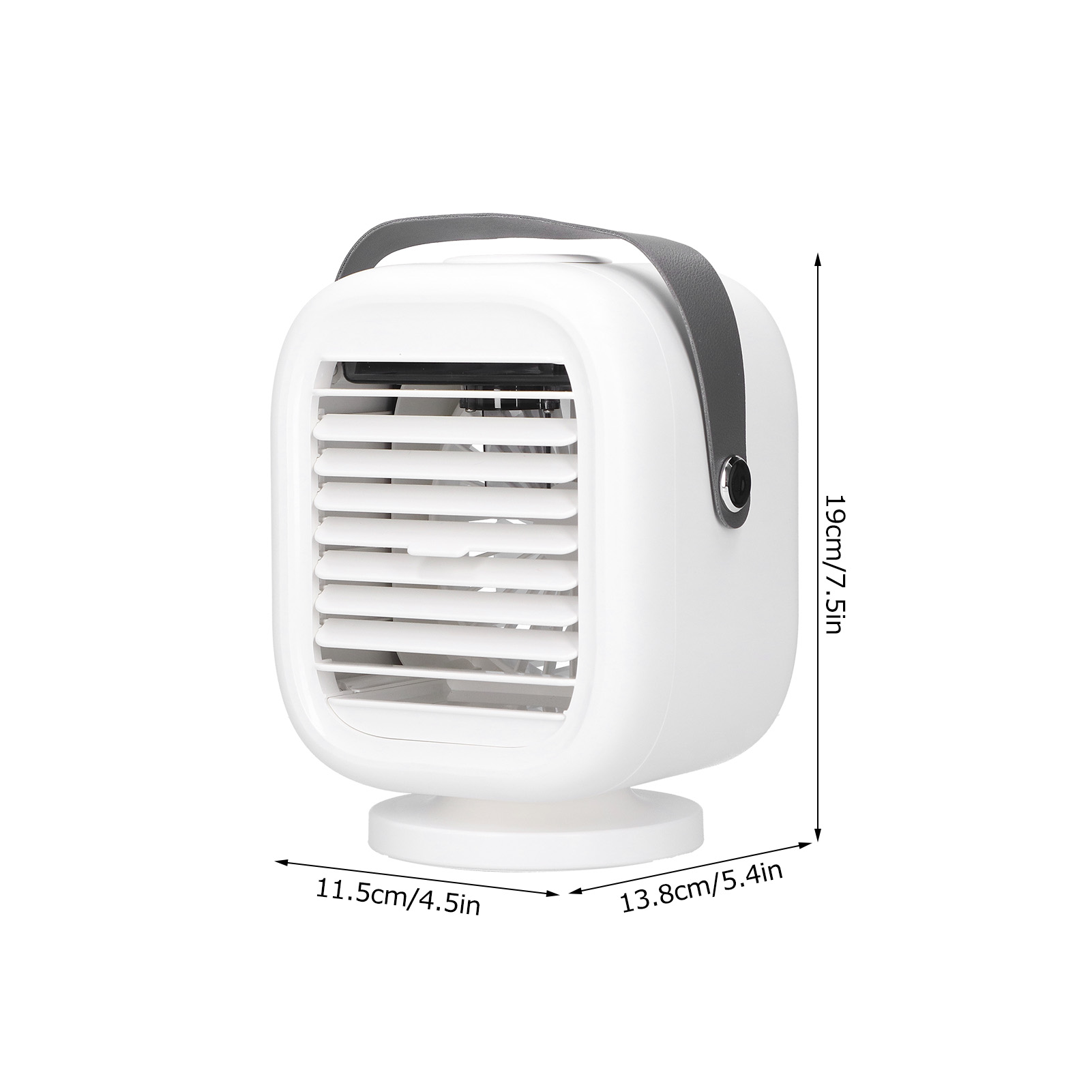 Luftbefeuchter Mit Kühlventilator, 190 Ml, Usb-aufladbar, 120° Oszillierender Kopf, Weiß, Ideal Für Zuhause Und Büro.