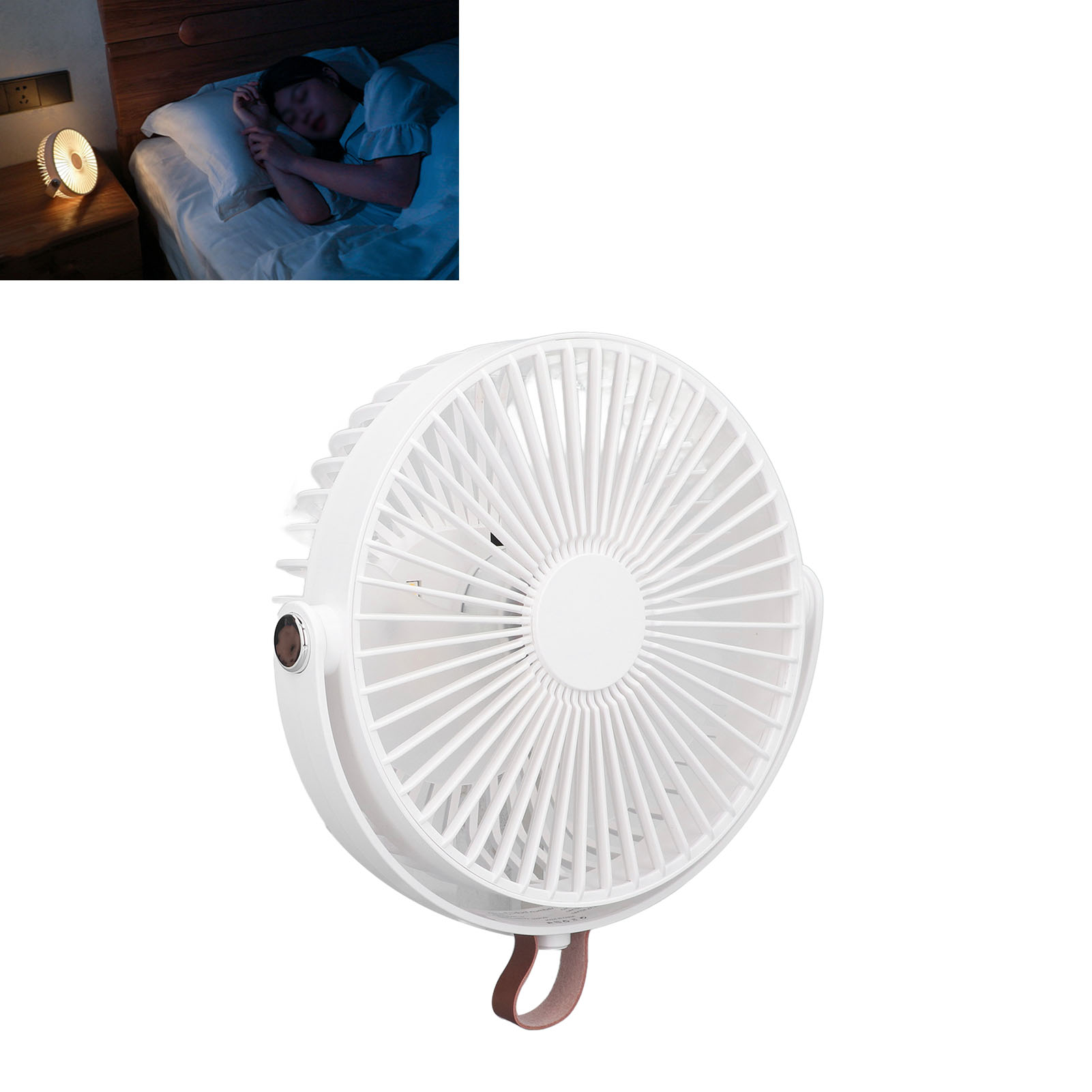 Tragbarer Deckenventilator Für Den Außenbereich Mit Led-beleuchtung, Drei Einstellbaren Geschwindigkeitsstufen Und Usb-aufladung.