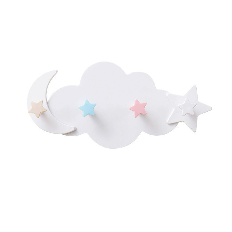 Niedliche, Wolkenförmige Klebehaken Im Cartoon-stil, Wandhaken Für Türen, Garderobenhaken, Wandhaken Für Badezimmer, Starke, Spurlos Haftende Klebehaken, Haken In Wolken- Und Sternform.