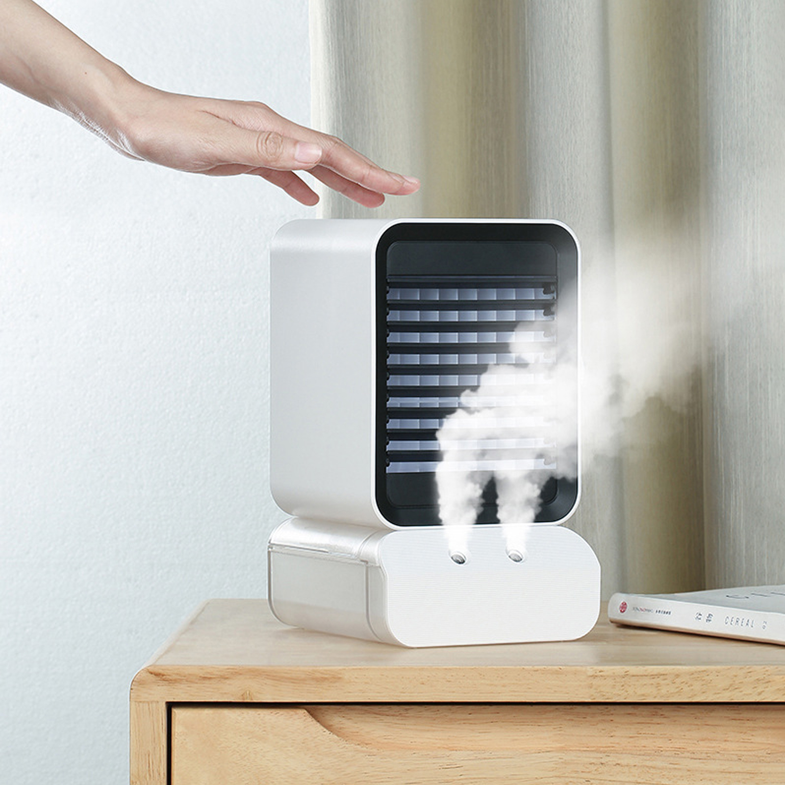 Abnehmbarer Tischventilator, Klimaanlage, Kleiner Usb-betriebener Nebelventilator Für Zuhause