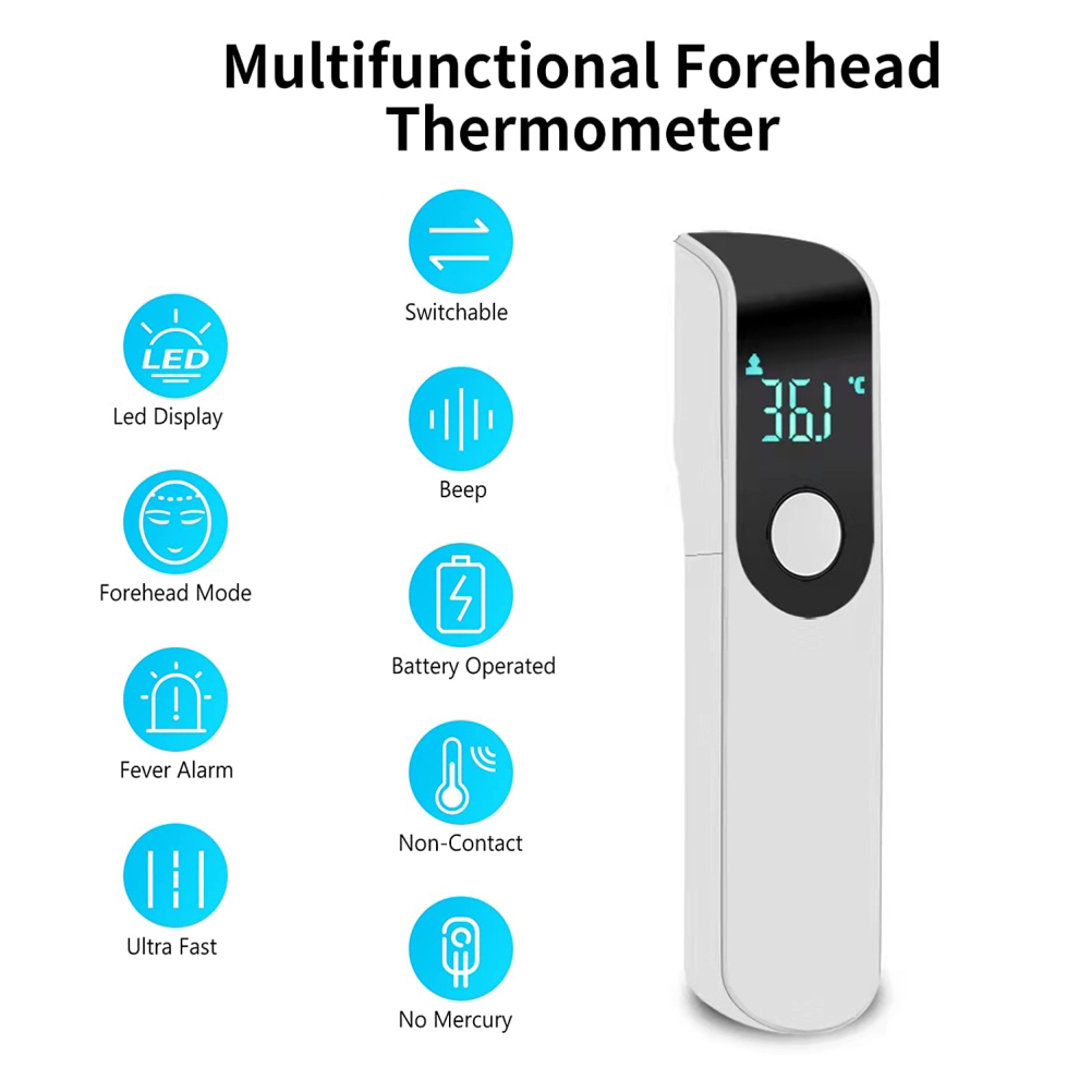 Mini-tragbares, Berührungsloses Elektronisches Infrarot-thermometer Für Den Heimgebrauch, Weiße Verpackung Mit Englischer Beschriftung.