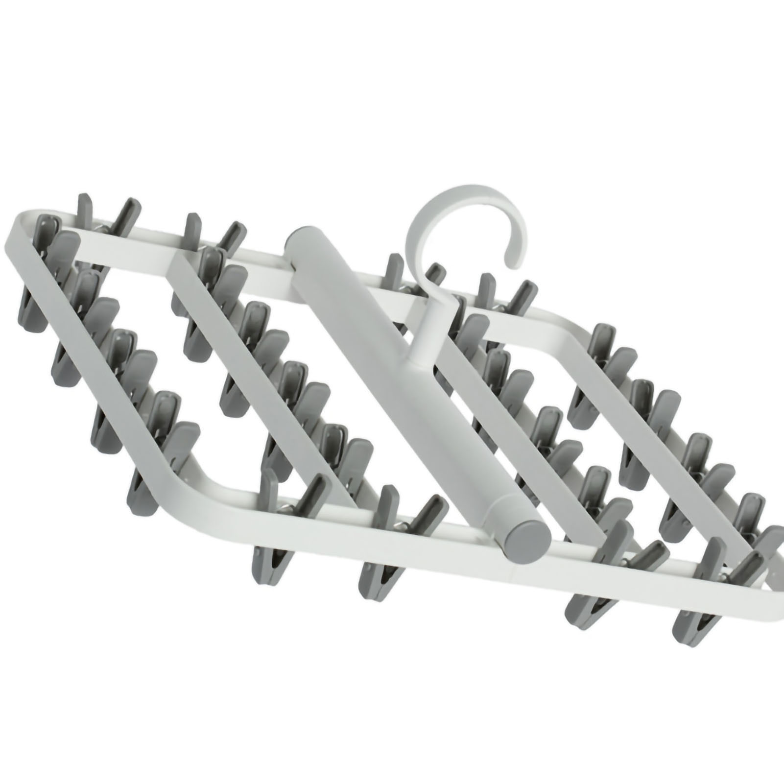 Zusammenklappbarer Wäscheständer Mit Mehreren Anti-verhedderungs-clips, Ideal Für Unterwäsche, Socken Und Trockenschalen, Perfekt Für Studentenwohnheime Und Zuhause. Inklusive Haken Und Weißer Farbe.