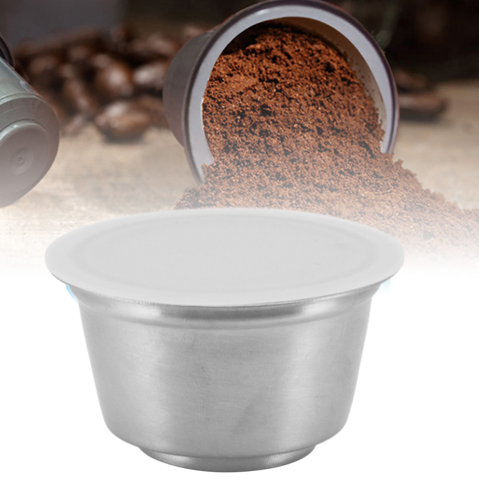 Nachfüllbarer Edelstahl-filterbecher, Kompatibel Mit Dem Nestlé Dolce Gusto Kaffeekapselset, Weiß.