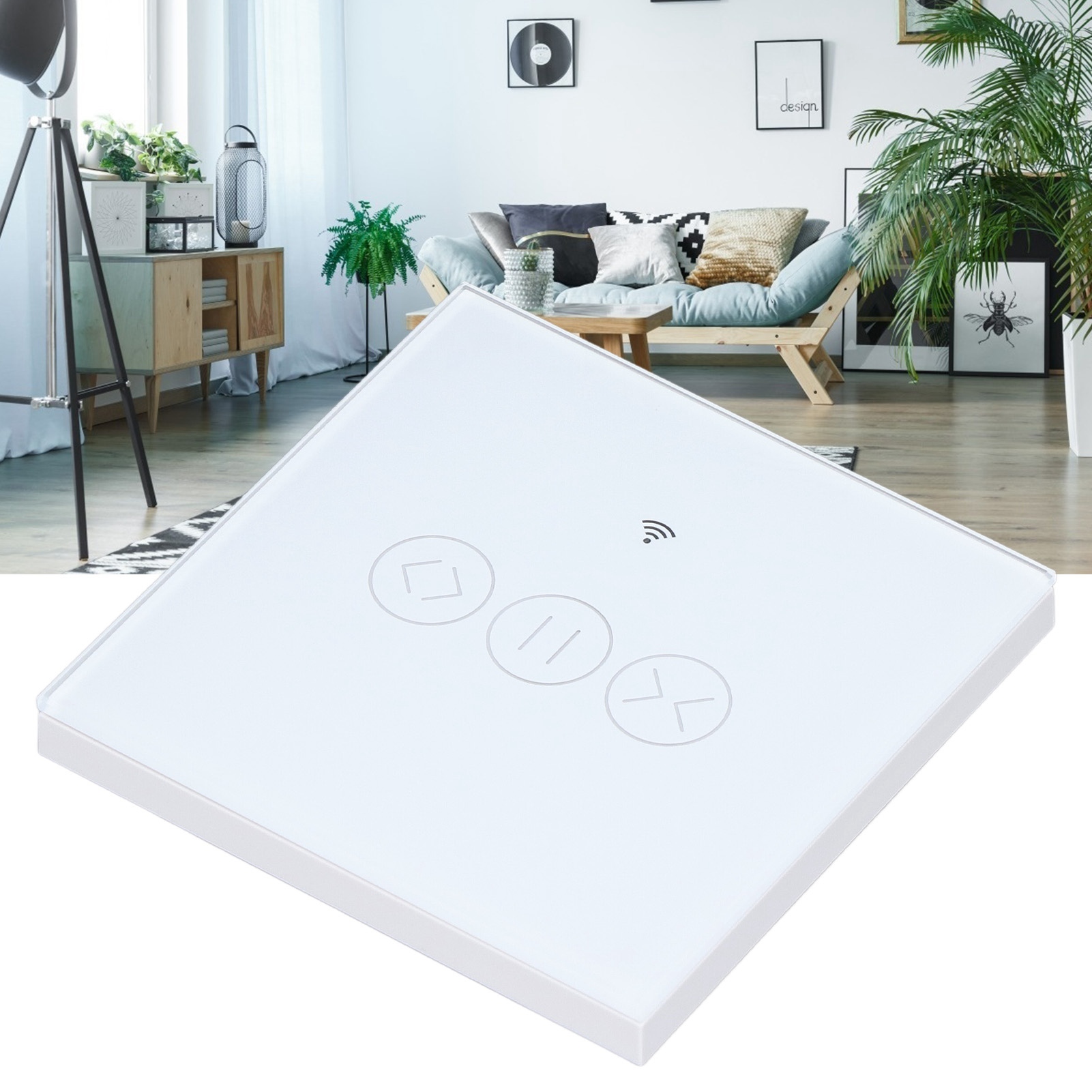 Intelligenter Schalter Für Vorhänge, Rollos Und Jalousien Drahtlose Wlan-touchsteuerung Per App Eu-stecker 90–250 V Weiß