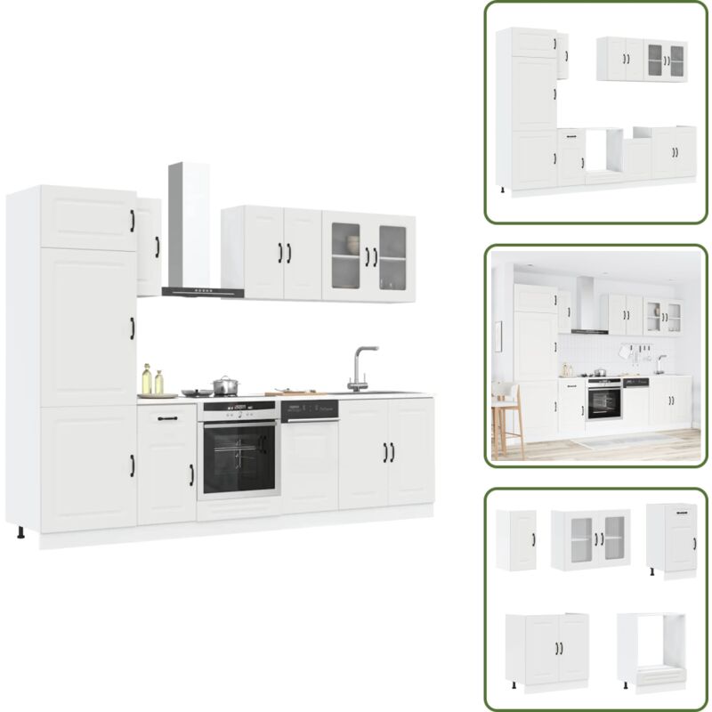 8-tlg. Küchenschrank-set Kalmar Weiß Holzwerkstoff - Küchenschrank-set - Küchenschrank-sets - Küchenzeile Einbauküche - Küchenschrank