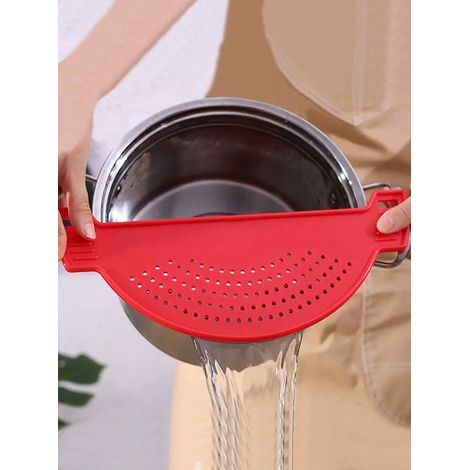 1 Silikon-sieb, Halbmondförmig, Lebensmittelfilter. Küchenhelfer Zum Abtropfen Von Nudeln, Gemüse Und Obst, Passend Für Das Spülbecken.