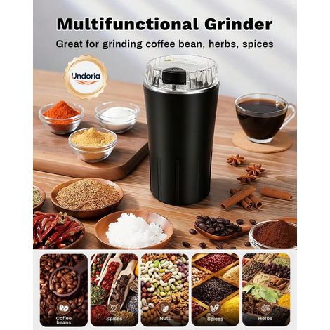 Elektrische Kaffeemühle, Kaffeebohnen- Und Gewürzmühle, 300 W, Leistungsstark, Tragbar, Langlebig, Mahlklingen Aus Edelstahl
