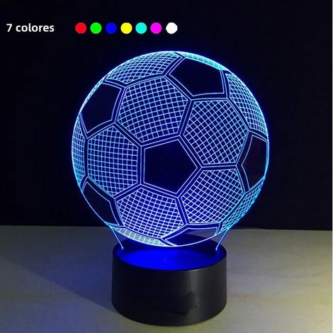 3d-nachtlicht Im Fußball-design Mit Optischer Täuschung Und Berührungsempfindlicher Farbänderung, 7-farbige Stimmungsbeleuchtung Fürs Schlafzimmer, Inklusive Led-leuchtmittel Und Netzteil
