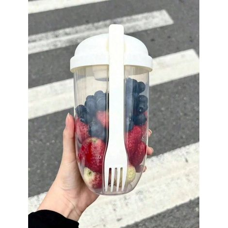 Salatbecher Zum Abnehmen, Joghurt- Und Haferflockenschale Mit Deckel Und Löffel, Tragbarer Salatshaker Für Abnehmen, Frühstück, Picknicks Und Fitness