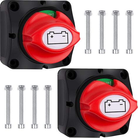 Set Mit 2 12v/24v/48v-batterieschaltern, Hauptschaltern Und 200a-batterietrennschaltern Für Yachten, Boote, Lkws, Busse, Autos Und Motorräder