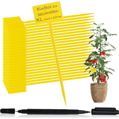 25 Pflanzenetiketten Mit Doppelseitigen Markierungen, Stecketiketten Für Balkon Und Garten – Pflanzenstecker Zum Beschriften, 33,5 Cm