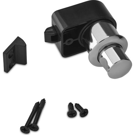 1x Push-lock-möbelschloss, Poliertes Chrom, Push-lock-verschluss Für Wohnwagen Und Boote