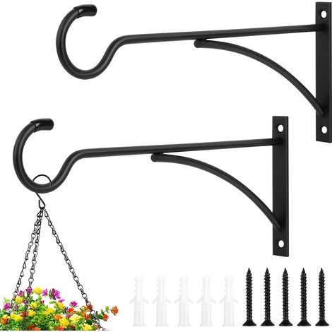 Set Mit 2 Pflanzenstützen Für Drinnen Und Draußen, 28 Cm Wandhaken, Metall-wandhalterungen Für Hängekörbe