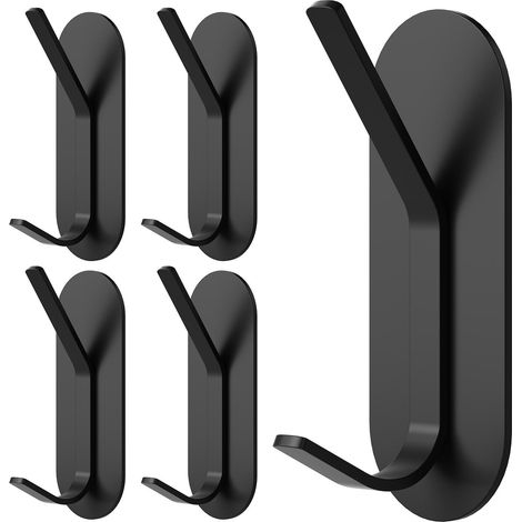 5-teiliges Set Selbstklebender Wandhaken, Robuste Handtuchhaken, Küchenhandtuchhalter Aus Edelstahl, Wandmontierter Garderobenständer Zur Einfachen Montage Ohne Bohren Fürs Badezimmer