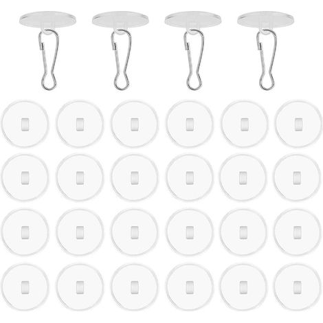 30 Selbstklebende Deckenhaken, Kein Bohren Erforderlich, Deckenbefestigungshaken Für Schlafzimmer, Badezimmer, Deckendekorationshaken Mit 30 Fahnenmastclips