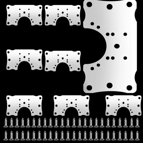 Reparaturplatte Aus Edelstahl Für Scharniere, Set Mit 8 Flachen Montagehalterungen Für Verdeckte Scharniere, Geeignet Für Küchenschränke, Möbel, Fenster Und Türen, Inklusive 48 Schrauben
