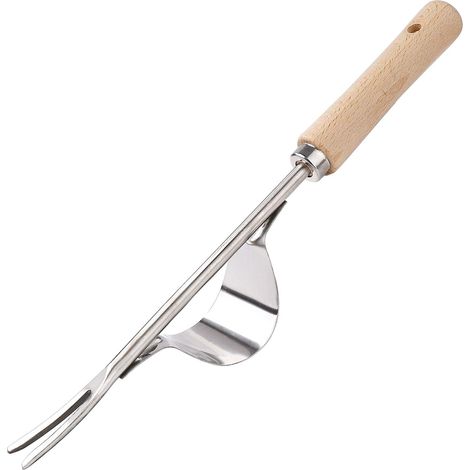 Manueller Unkrautstecher, Unkrautstecher Aus Edelstahl Mit Holzgriff, Gartenwerkzeug Zum Jäten Im Garten, 32 Cm Lang