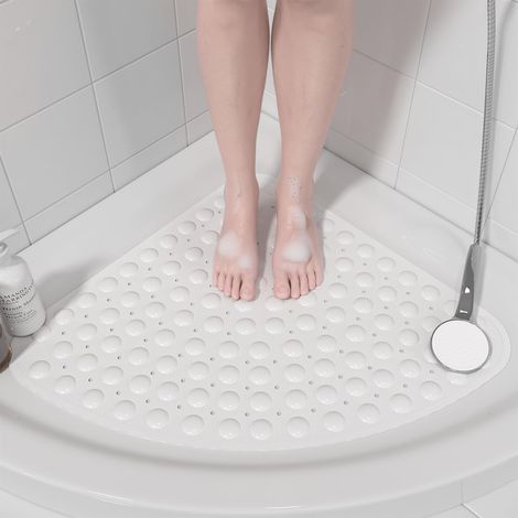 Rutschfeste Und Schimmelresistente Eckduschmatte – 54 X 54 Cm – Rutschfeste Duschmatte Für Die Duschecke, Rutschfeste Badematte Fürs Badezimmer, Maschinenwaschbar