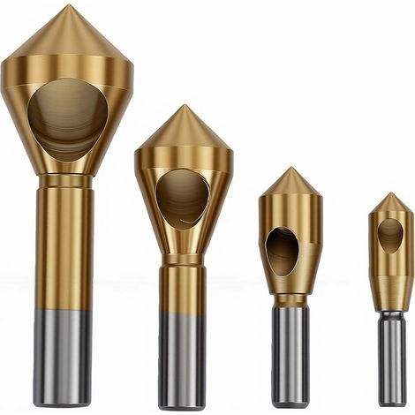 4-teiliges Fräser- Und Fasenwerkzeugset: 2–5 Mm, 5–10 Mm, 10–15 Mm, 15–20 Mm, Hss-titan-beschichteter M2-fräser Für Holz Und Metall