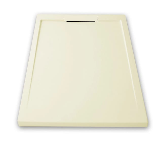 Mirlo - Mineralguss-duschwanne Extra Flach Lux Schieferoptik Beige 70x140cm Auslaufschutz In Farbe